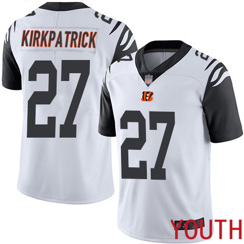 Cincinnati Bengals Limited White Youth Dre Kirkpatrick Jersey NFL Footballl #27 Rush Vapor Untouchable